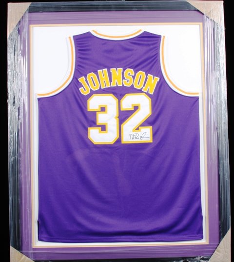 Magic Johnson Autographed Purple Lakers Jersey