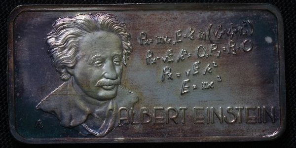 One Troy Oz. Pure Silver - Albert Einstein #80: One Troy Oz. Pure Silver - Albert Einstein #80 - As-Is Condition. A18199. Has some stains and discoloration, but still decent condition and can read story on reverse. - Thank you for viewing this auct