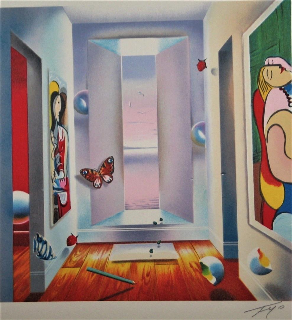 Ferjo "The Dream Litho": Ferjo "The Dream Litho" Hand Signed Limited Edition Lithograph on Paper Dimensions: 11.5 x 11.6 inches (Note: edition number received may differ from photo)