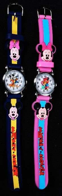 Lot (2) Mickey & Minnie Mouse Disney Watches #1: Lot (2) Mickey & Minnie Mouse Disney Watches #1 - Excellent Working Condition. No scrapes, scratches etc. Great gift idea! - Thank you for viewing this auction. We appreciate your business. Check out