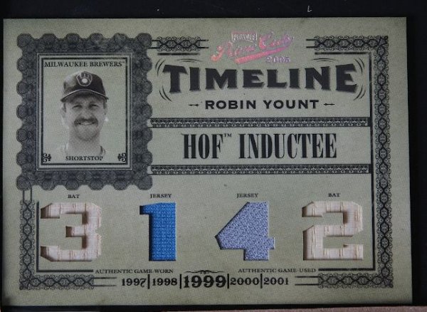 2005 Prime Cuts Robin Yount Jersey & Bat Card 40/5