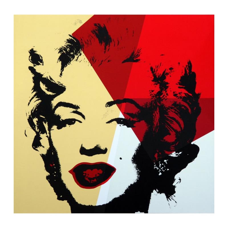 Golden Marilyn 11.42 by Warhol, Andy: Golden Marilyn 11.42 by Warhol, Andy. "Golden Marilyn 11.42" is a limited edition silk screen print on museum board from Sunday B Morning featuring the works of Andy Warhol. The piece is stamped in bl