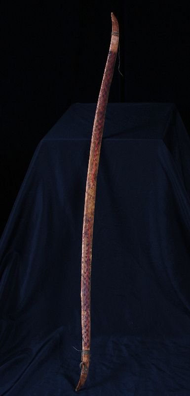 Large 53" Red & Black Vintage Indian Bow - GG: Large 53 Red & Black Vintage Indian Bow - GG - Excellent Vintage Condition - Sold "As-Is" from long-time collector. - Thank you for bidding on this item. We appreciate your business. Be sure to check