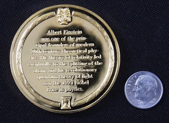 Albert Einstein #80 24Kt Gold Plated Sterling Silv - 2