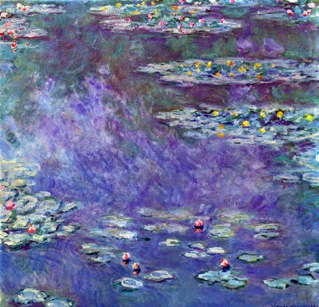 Claude Monet - Water Lily Pond #3: Artist: Claude Monet - Title: Water Lily Pond #3 - Medium: Fine Art Reproduction Giclee on Canvas - Image Size: Approximately 19.25 inches x 20 inches - Unframed on Unstretched Canvas - Biography: Cla