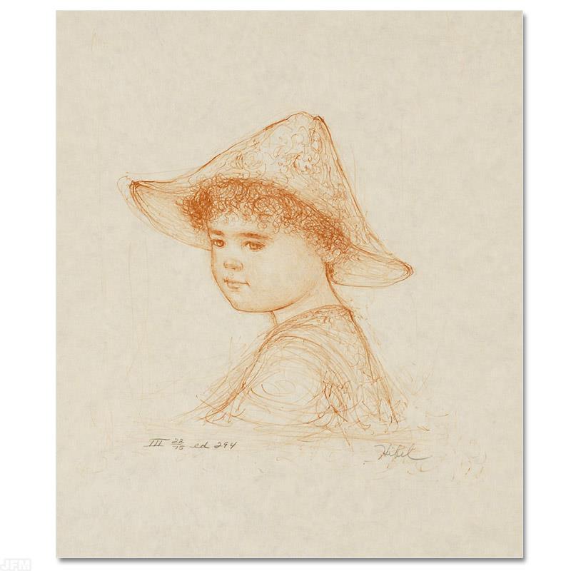 Anthony by Hibel (1917-2014): Anthony by Hibel (1917-2014). "Anthony" is a limited edition lithograph on paper, numbered and hand signed by Edna Hibel (1917-2014). Includes Certificate of Authenticity! Measures approx. 18" x 22" (