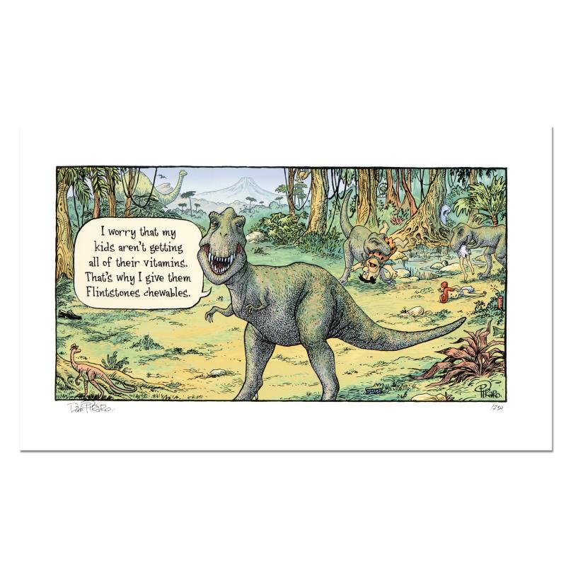 Flintstones by Bizarro: Flintstones by Bizarro. "Flintstones" is a limited edition giclee on paper by Dan Piraro, creator of the critically acclaimed and award winning comic strip, Bizarro! This piece is numbered and hand si