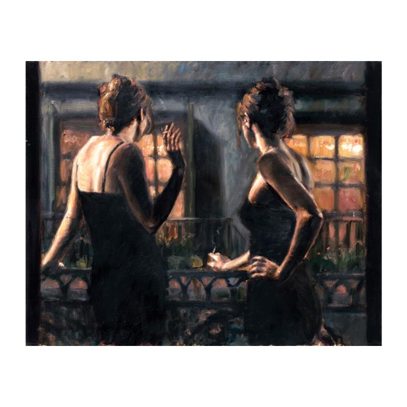 Cenisientas Of/Night II by Perez, Fabian: Cenisientas Of/Night II by Perez, Fabian. "Cenisientas Of/Night II" is a hand textured limited edition giclee on stretched canvas by Fabian Perez. The piece is numbered and hand signed. Includes a cer