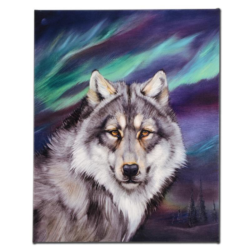Wolf Lights II by Katon, Martin: Wolf Lights II by Katon, Martin. "Wolf Lights II" is a limited edition giclee on gallery wrapped canvas by Martin Katon, numbered and hand signed by the artist! Includes Letter of Authenticity. Measur