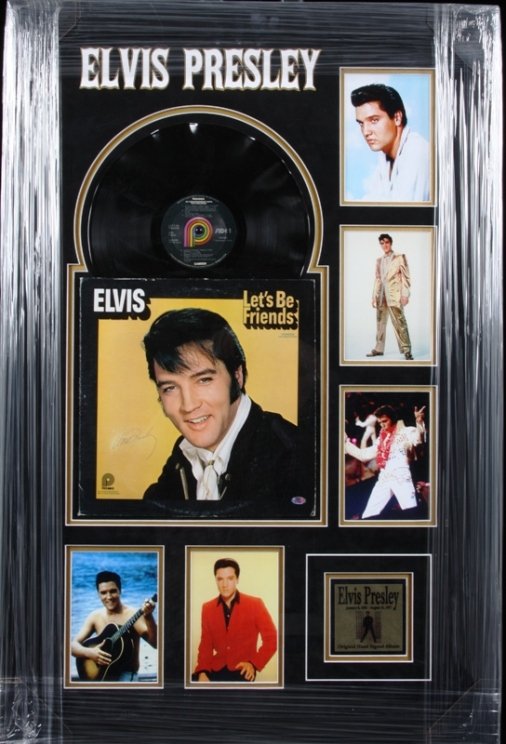 Elvis Presley Lets Be Friends Autographed Collage: Elvis Presley Lets Be Friends Autographed Collage - Excellent Condition - Thank you for viewing this auction. We appreciate your business. Check out our future auctions from Seized Assets Auctioneers.