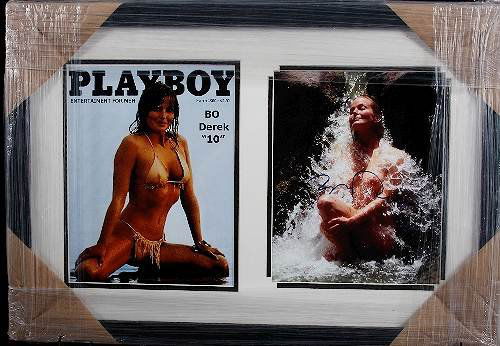 Bo Derek Playboy Autographed Collage: Bo Derek Playboy Autographed Collage - Excellent Condition - Thank you for viewing this auction. We appreciate your business. Check out our future auctions from Seized Assets Auctioneers.