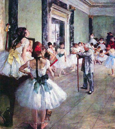 Edgar Degas - The Dance Class: Artist: Degas - Title: The Dance Class - Medium: Fine Art Reproduction Giclee on Archival Canvas - Image Size: Approximately 20 inches x 18 inches - Framed: Unframed on Unstretched Canvas - Edgar Dega