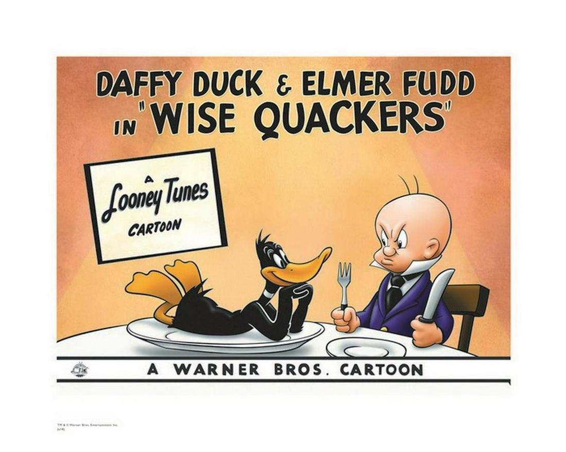 Warner Brothers Hologram Wise Quackers: Artist: Warner Brothers - Title: Wise Quackers - Medium: Giclee on Fine Art Paper - Limited Edition: 500 - Image Size: Approximately 12 Inches x 16 inches - Paper Size: Approximately 16 inches x 20 in