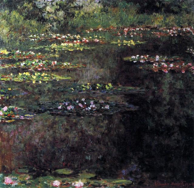 Claude Monet - Water Lilies, Water Landscape #5: Artist: Claude Monet - Title: Water Llilies, Water Landscape #5 - Medium: Fine Art Reproduction Giclee on Canvas - Image Size: Approximately 19.25 inches x 20 inches - Unframed on Unstretched Canvas -