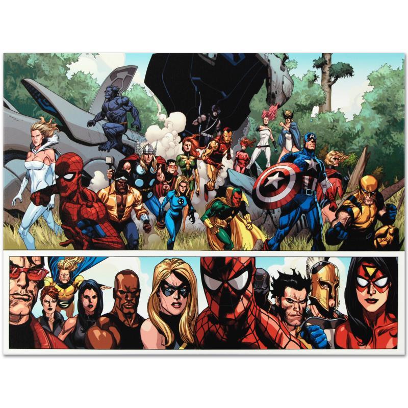 Secret Invasion #1 by Marvel Comics: Secret Invasion #1 by Marvel Comics. A piece of comic book history, this limited edition, from original art by Leinil Francis Yu, depicts characters from the Marvel universe. After winning the Wizard'
