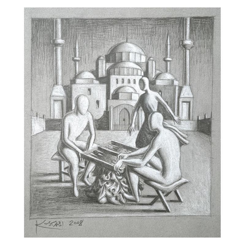 A Matter Of Skill by Kostabi Original: A Matter Of Skill by Kostabi Original. "A Matter Of Skill" is an original artwork, pencil on paper, by Mark Kostabi. The piece is hand signed and comes with a certificate of authenticity. Measures app