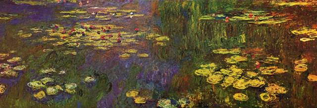 Claude Monet - Nympheas: Artist: Claude Monet - Title: Nympheas - Medium: Fine Art Reproduction Giclee on Canvas - Image Size: Approximately 11 inches x 32 inches - Framed: Unframed on Unstretched Canvas - Biography: Claude M