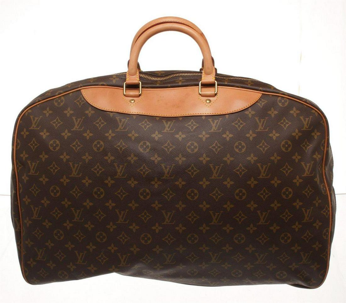 Louis Vuitton Brown Monogram Canvas Alize Travel Bag: Louis Vuitton Brown Monogram Canvas Alize Travel Bag. Louis Vuitton Brown Monogram Canvas Alize Travel Bag with material monogram canvas, gold-tone hardware, trim tan vachetta leather, three interior 