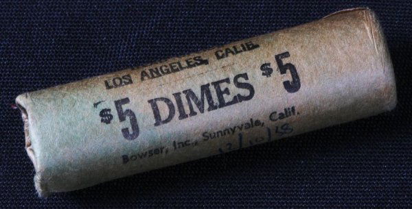 Unopened Original Wrapper Bank $5 Roll 1958D Silv: Unopened Original Wrapper Bank $5 Roll of 1958D Silver Dimes (50) K111- As-Is Condition. 8A5795. Original bank wrapped. Coins seem have been untouched for years. - Thank you for viewing this auction.