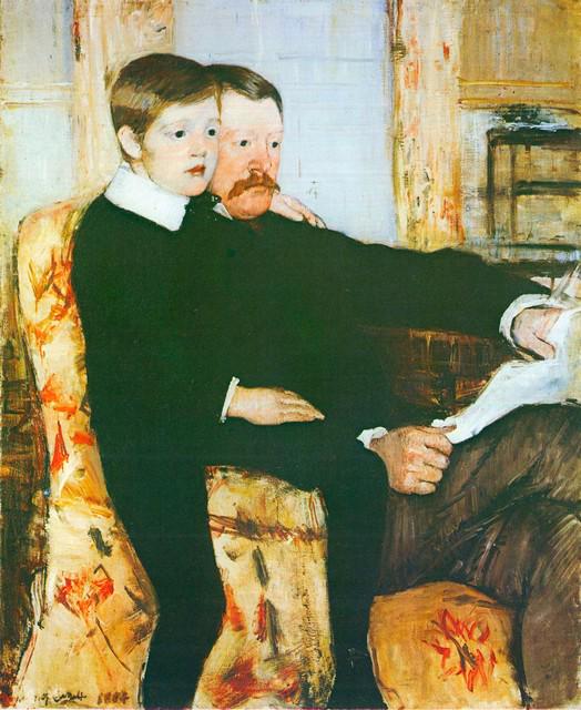 Mary Cassatt - Alexander J. Cassat and Son Robert Kelso: Artist: Mary Stevenson Cassatt (b. 1844 - 1926) Title: Alexander J. Cassat and Son Robert Kelso Cassat Medium: Fine Art Reproduction Giclee on Canvas Image Size: Approximately 32 inches x 26.25 inches