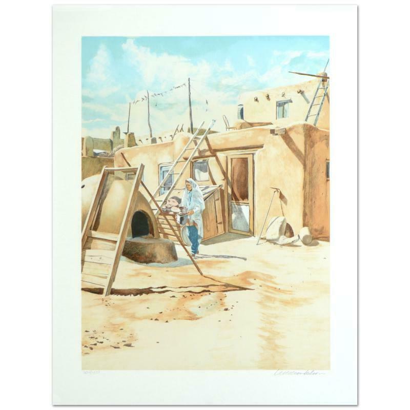 Adobe Man by Nelson, William: Adobe Man by Nelson, William. "Adobe Man" is a limited edition serigraph on paper by William Nelson, numbered and hand signed by the artist! Measures approx. 22" x 29" (with border); 18" x 24" (image)