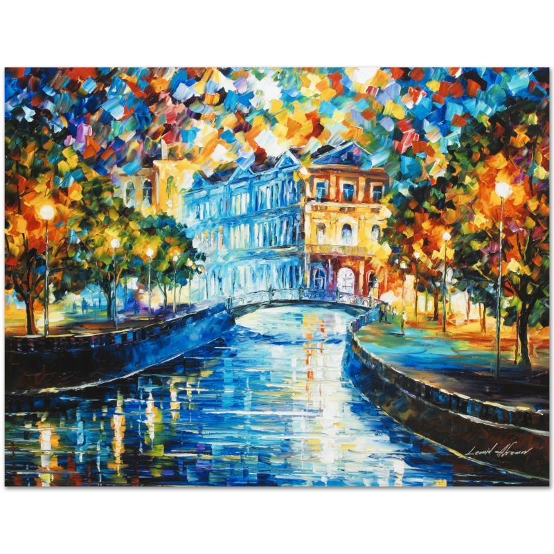 House on the Hill by Afremov (1955-2019): House on the Hill by Afremov (1955-2019). Leonid Afremov's (1955-2019) masterful use of color and texture make his paintings unique collectibles that are sure to brighten any wall. "House on the Hill"