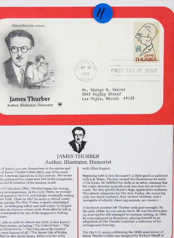 James Thurber Envelope & Stamp - GG: James Thurber Envelope & Stamp - GG - As-Is Condition. Thank you for viewing this auction. We appreciate your business. Check out our future auctions from Seized Assets Auctioneers.