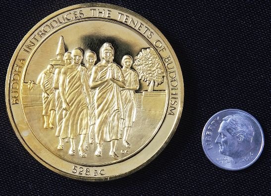 "The Buddha" #11 24Kt Gold Plated Sterling Silver : The Buddha" #11 24Kt Gold Plated Sterling Silver Medal - This is a rare Franklin Mint "History of Mankind" 24kt. Gold Plated over Sterling Silver Medal. Coin weights 1.985 Troy Oz. (Nearly 2 full ounc