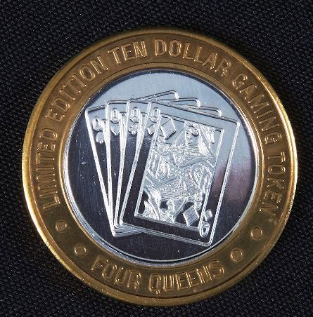 Four Queens .999 Silver #25 LE $10 Gaming Token LE: Four Queens .999 Silver #25 LE $10 Gaming Token LE - Excellent Condition - Thank you for viewing this great LE Silver Strikes Collectible Coin. We appreciate your business. Check out all future auctio