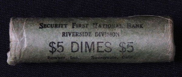 Unopened Original Wrapper Bank $5 Roll 1964 Silver: Unopened Original Wrapper Bank $5 Roll of 1964 Silver Dimes (50) K113- As-Is Condition. 8A5795. Original bank wrapped. Coins seem have been untouched for years. - Thank you for viewing this auction. W