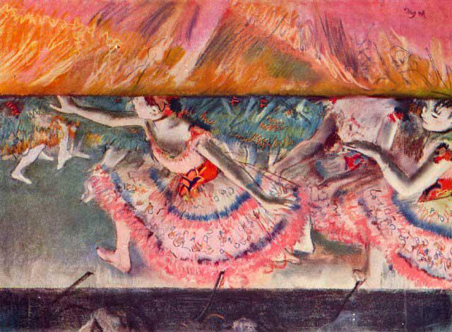 Edgar Degas - The Curtain Falls: Artist: Degas - Title: The Curtain Falls - Medium: Fine Art Reproduction Giclee on Archival Canvas - Image Size: Approximately 14.75 inches x 20 inches - Framed: Unframed on Unstretched Canvas - Edgar