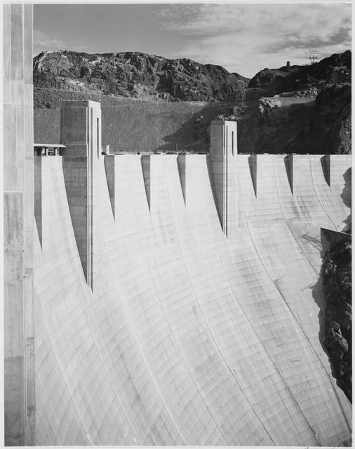 Adams - Boulder Dam Close Up: Artist: Ansel Adams - Title: Boulder Dam Close Up - Medium: Fine Art Reproduction Giclee on Canvas - Image Size: Approximately 20 inches x 15.75 inches - Unframed on Unstretched Canvas - Biography: As