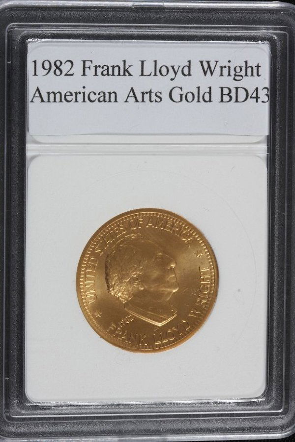 1982 Frank Lloyd Wright American Arts Gold BD43: 1982 Frank Lloyd Wright American Arts Gold BD43 - One Half Ounce! Excellent Quality Gold Bullion. - Thank you for viewing this auction. We appreciate your business. Check out our future auctions from