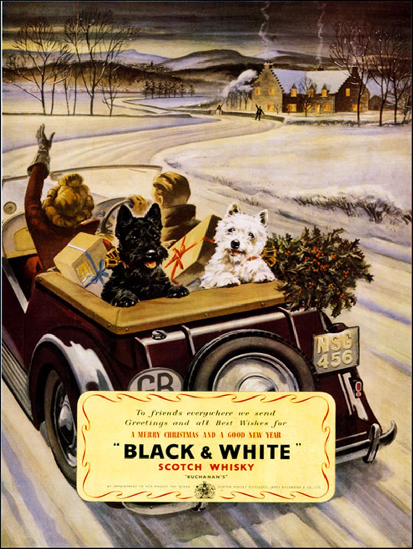 Anonymous - Black & White Whisky: Artist: Anonymous Title: Black & White Whisky Medium: Fine Art Reproduction Giclee on Canvas Image Size: Approximately 32 inches x 24 inches Unframed on Unstretched Canvas