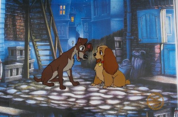 Lady and the Tramp - Limited Edition Disney Serigra: Lady and the Tramp - Limited Edition Disney Serigraph Cel - Fine Art Walt Disney Serigraph Cel - UA52WP - An animated film is comprised of thousands of individual hand-pained cels, which, photographed