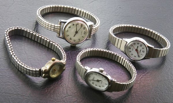 Vintage Ladies Mechanical Watch Lot #1: Vintage Ladies Mechanical Watch Lot #1 - Lot of (4) Vintage Ladies Mechanical Watches. (RT541) Brand names include Timex & Sarah Coventry, Watches have not been tested as to whether or not they are in