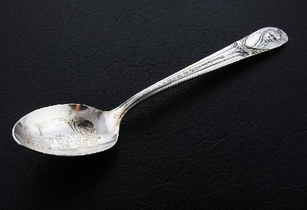 William H. Harrison Collectible Silver Presidentia: William H. Harrison Collectible Silver Presidential Spoon - Amazing detail 5A019W. Etching on scoop" shows historical date or event. Top of the handle depicts detailed likeness of the President and th