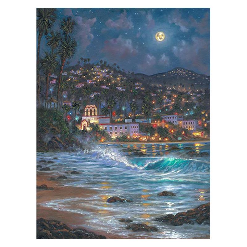 Starry Night Laguna by Finale, Robert: "Starry Night Laguna" is an artist embellished limited edition giclee on stretched canvas by Robert Finale. The piece is hand signed, numbered SN 11/40, 14/40, 15/40, and comes with a certificate of a