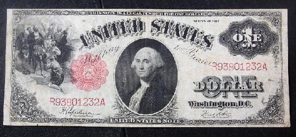1924 Large Washington $1.00 Legal Tender PM1587: 1924 Large Washington $1.00 Legal Tender PM1587 - Nice Vintage Paper Currency. 9D55GG. Good color. Bill shows aging - folds, tears etc. Check scans. Great eye appeal and detail! - Thank you for viewin