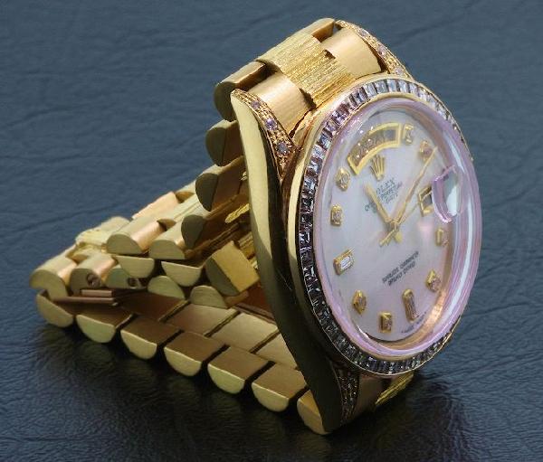 Gents Rolex 18KT Gold DayDate Wristwatch A194 FULL: Gents Rolex 18KT Gold DayDate Wristwatch A194 FULL APPRAISAL - Excellent Condition. Diamond 2.25ct. Weighs 142.89 grams! Comes will FULL LETTER from AIG. See Scan. Valued at $27,100.00. - Thank you fo