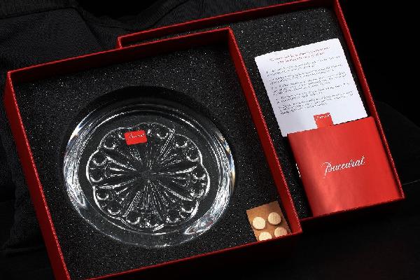 Baccarat Crystal Decanter Stand New In Box ED182: Baccarat Crystal Decanter Stand New In Box ED182 - New Condition! DS75BC. Beautiful Baccarat decanter stand, brand new in original box! Measures 5 1/4 in diameter and weighs 1 lb 1 ox. Box also includ