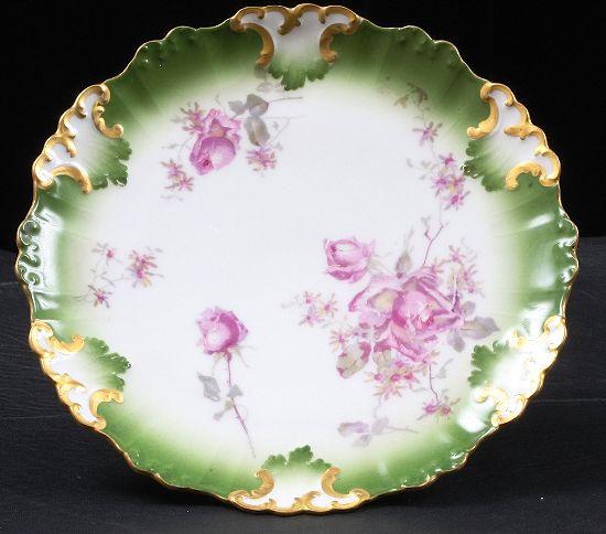 Antique 1700's Limoges Roses Plate ED144: Antique 1700's Limoges Roses Plate ED144 - Excellent Vintage Condition! PT54BL. No chips or cracks! Beautiful Tressemann & Vogt Limoges Fayence plate, dating from 1736-1796. Plate painted with Mixtion