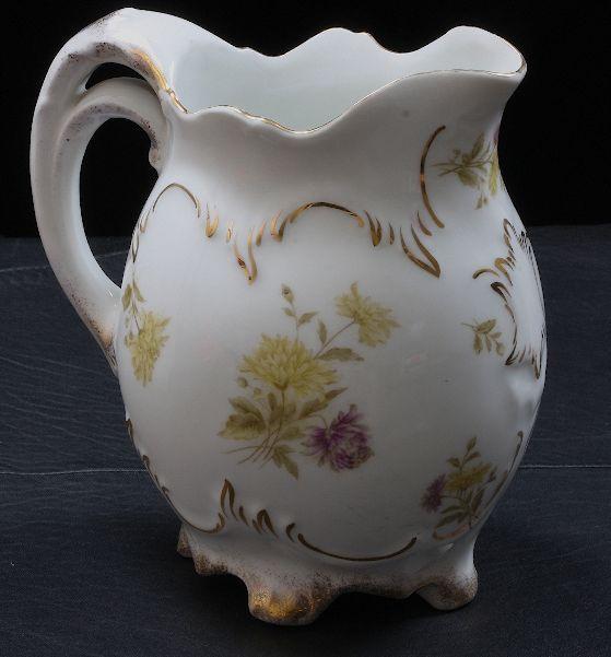 Bavarian Lemonade Pitcher with Painted Flowers ED1: Bavarian Lemonade Pitcher with Painted Flowers ED101 - Excellent Vintage Condition! AC83TT. Beautiful hand-painted pitcher made of Bavarian China. No chips or cracks! Meaures about 8 tall. - Thank you