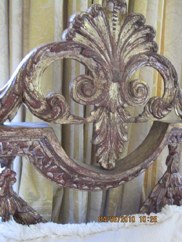 Antique Reproduction Italian Headboard - 27SB: Antique Reproduction Italian Headboard - 27SB - SB LOT SD5218Y - Antique reproduction Headboard - Italian - Hand carved in wood with details including acanthus leavesand scrolls - King Size 78L x 62"