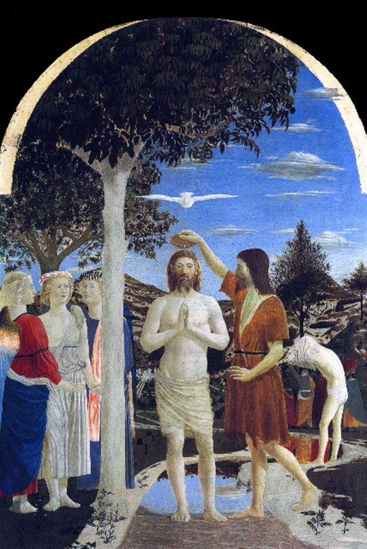 Piero della Francesca - Baptism of Christ: Artist: Piero della Francesca - Title: Baptism of Christ - Medium: Fine Art Giclee on Canvas - Image Size: Approximately 20 inches x 13.5 inches - Unframed on Unstretched Canvas - Biography: Piero del