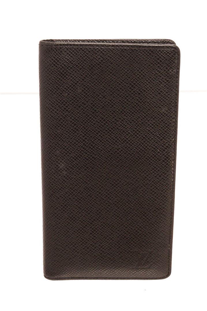 Louis Vuitton Black Leather Canvas Long Card Wallet: Louis Vuitton Black Leather Canvas Long Card Wallet. Louis Vuitton Black Leather Canvas Long Card Wallet with material Leather, gold-tone hardware, interior card holder pockets, trim tan vachetta leat