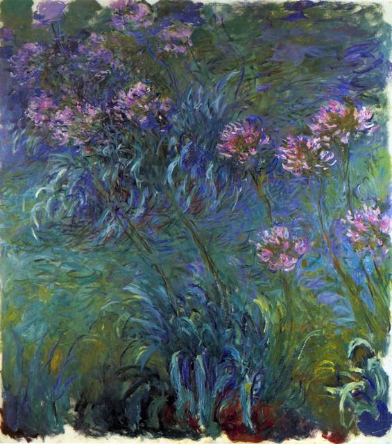 Claude Monet - Jewelry Lilies: Artist: Claude Monet - Title: Jewelry Lilies - Medium: Fine Art Reproduction Giclee on Canvas - Image Size: Approximately 20 inches x 17.75 inches - Unframed on Unstretched Canvas - Biography: Claude