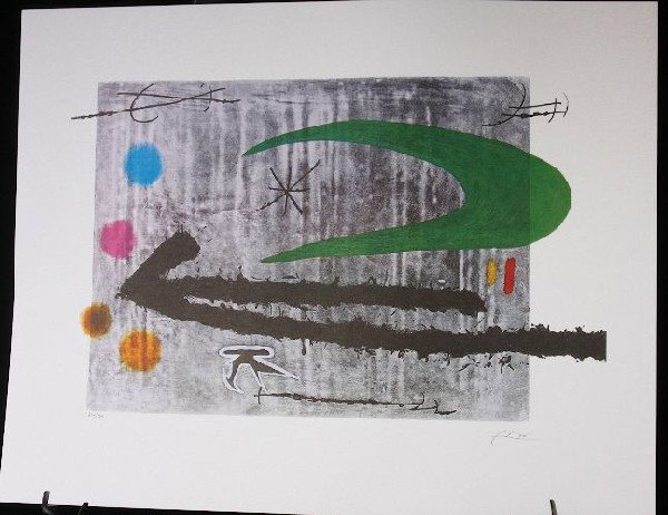 Joan Miro - Toward the Left - Print: Joan Miro - Toward the Left - Print - Excellent Facsimile Signed Print from Joan Miro. AE9G7. Serial Numbered /500. Measures 24x18". Great Condition! - Thank you for viewing this lot. We are always ad