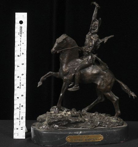 Frederic Remington Bronze Statue - Scalp - GG: Frederic Remington Bronze Statue - Scalp - GG - Excellent Vintage Condition - Sold As-Is" from long-time collector. - Thank you for viewing this lot. We are always adding new inventory and new auction