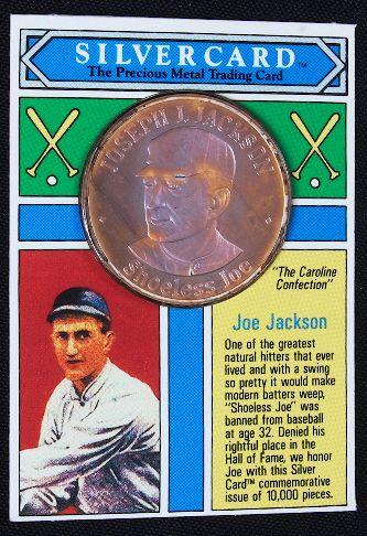 Shoeless Joe Jackson .99 Silver Coin Silvercard #6: Shoeless Joe Jackson .99 Silver Coin Silvercard - Good Condition - Thanks for bidding on this item. We appreciate all of you business and support. Check back often for all auctions offered by Seized A